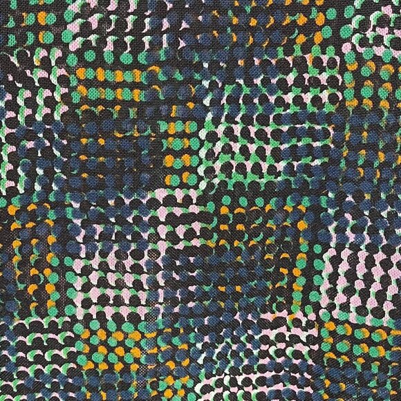 Cabi Elaine Puff Sleeve Multicolored Dot Mesh Midi Dress in Green Size XS - Picture 10 of 12